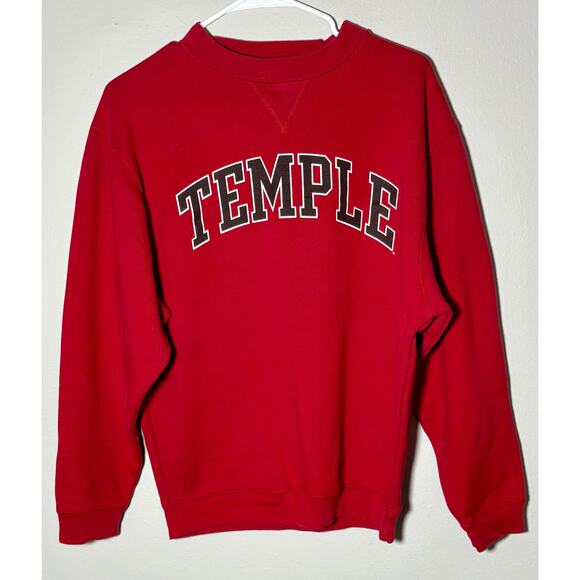 Vintage Temple Owls NCAA Red Crewneck Sweatshirt Sz M - Picture 1 of 8